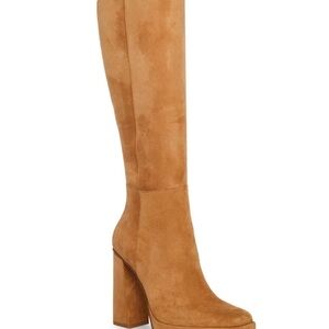 Steve Madden Camel Suede Heeled Boots